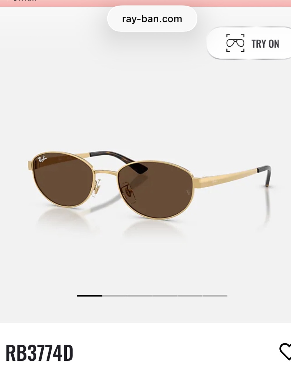 Ray-Ban Polished Oval Arista Gold Frame Sunglasses with Brown Lenses